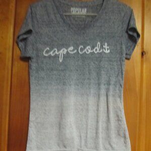 Ombre Cape Cod Sz XL Tops sz Extra Large womens Cape Cod Nautical Anchor Grey V